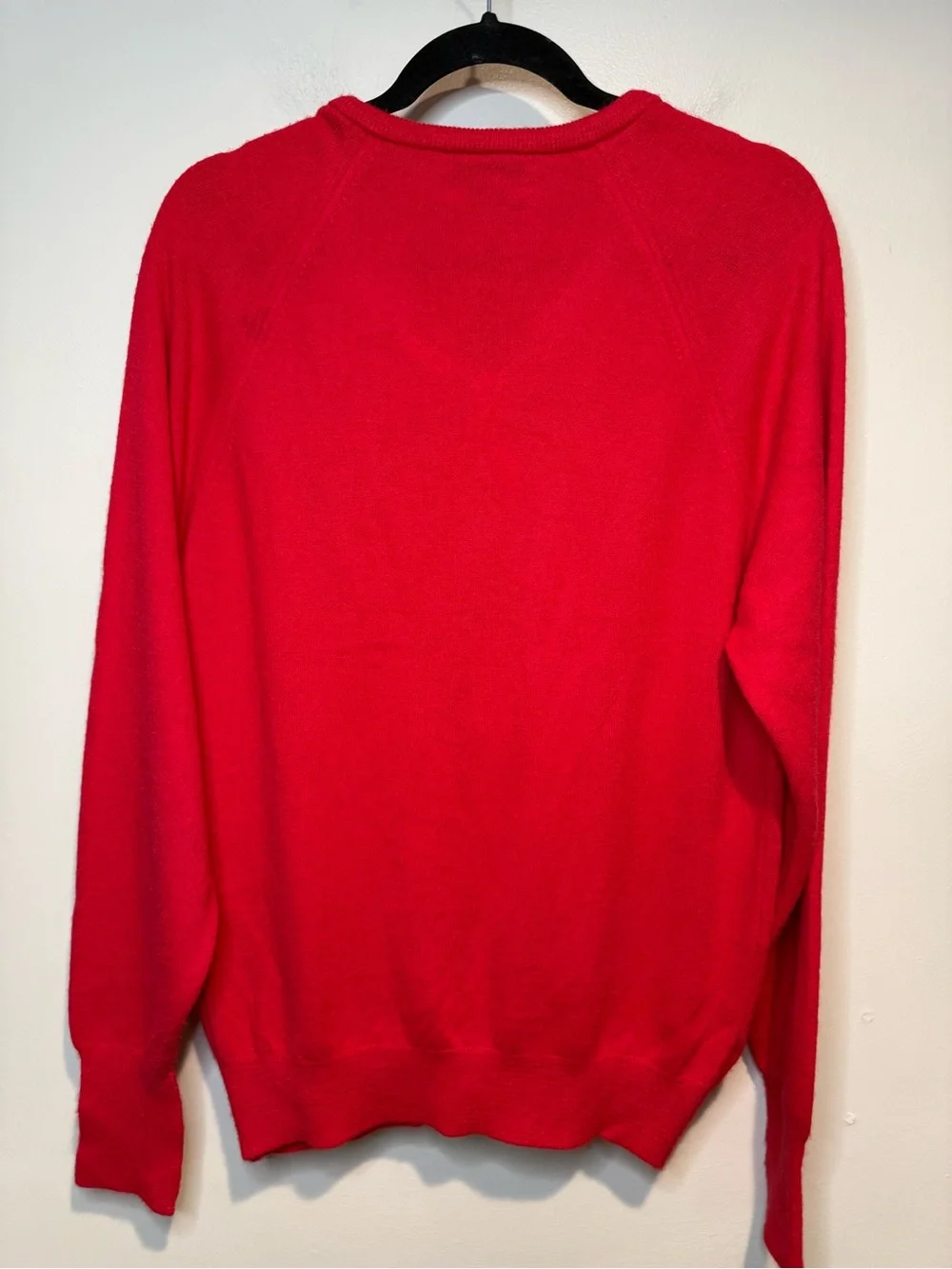 Vintage Christian Dior Orlon Acrylic V-Neck Sweater Men's Sz L red